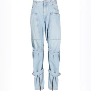 Women's Attico Light Blue Jeans with Strap Detail